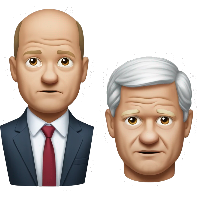 photorealistic Olaf Scholz shrugs guiltily emoji