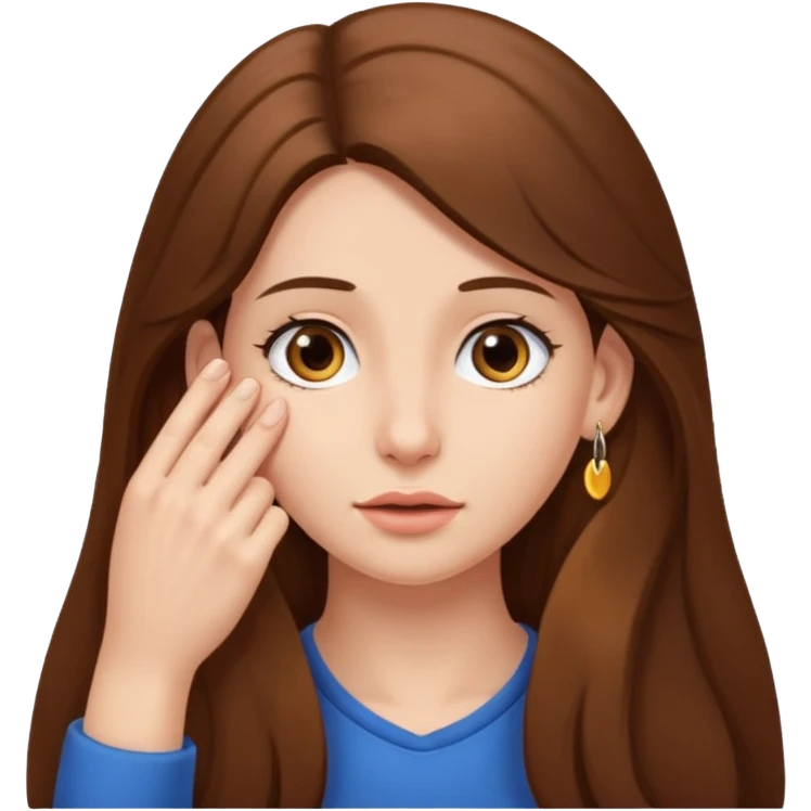 girl with long hair pulling on her earlobe emoji