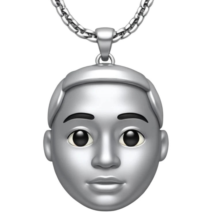 silver rapper necklace emoji