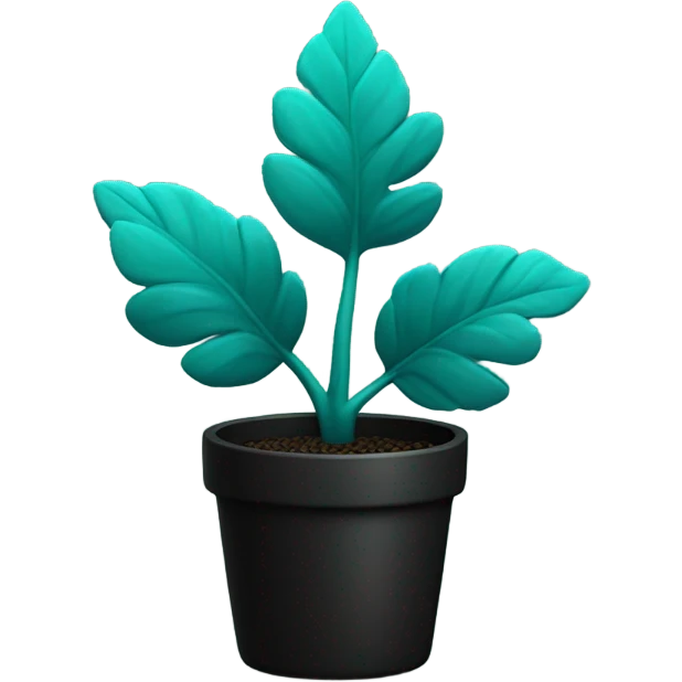 teal plant in black pot emoji