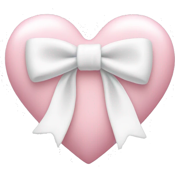 Pastel pink heart with white bow emoji