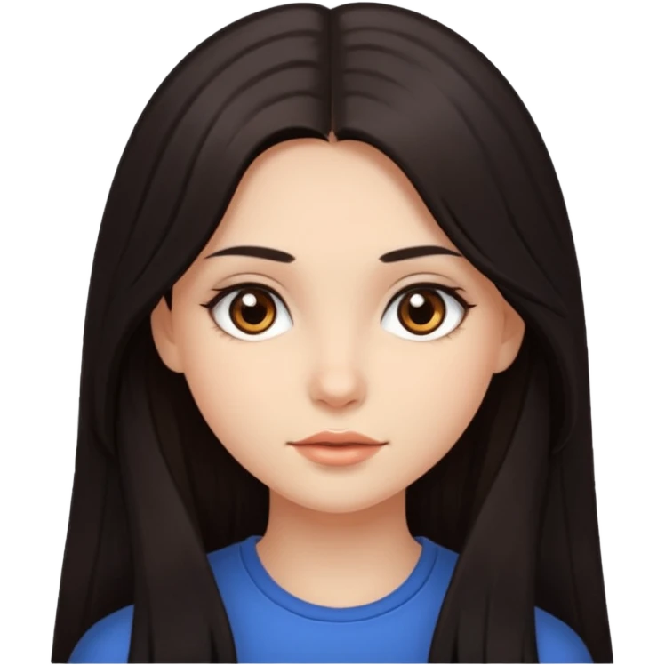 Girl with beautiful long dark hair emoji