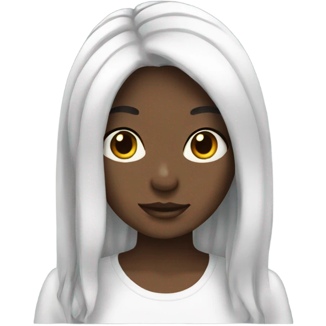 Girl white hair black emoji