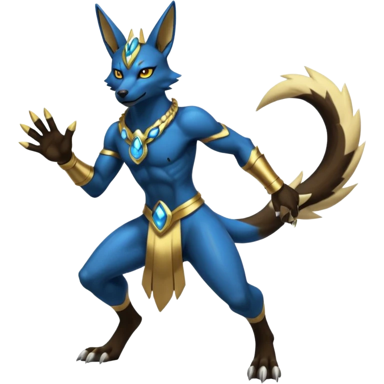 Electrike-Anubis-Lucario-Zeraora-fusion (full body) emoji
