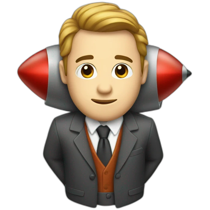 suit man flying rocket emoji