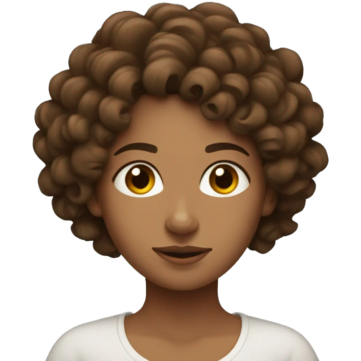 Meditation curly with brown hair women  emoji