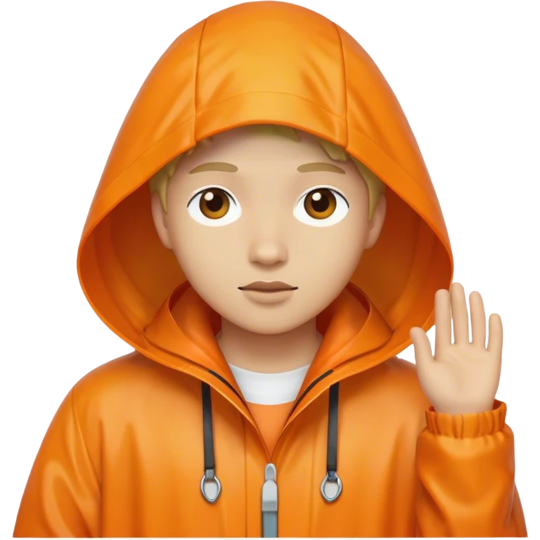Orange rain coat emoji