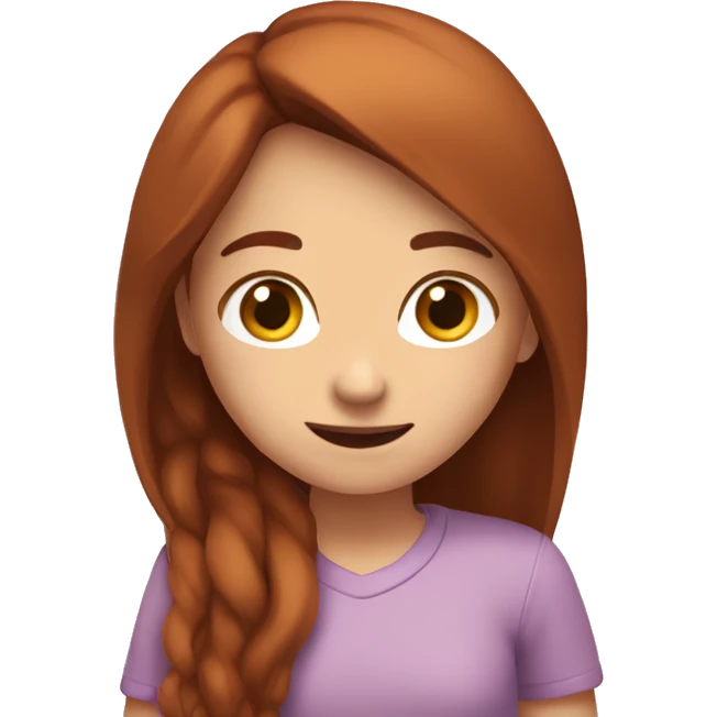 A girl with long chestnut hair shows with hand love 🫶🏻 like this emoji
