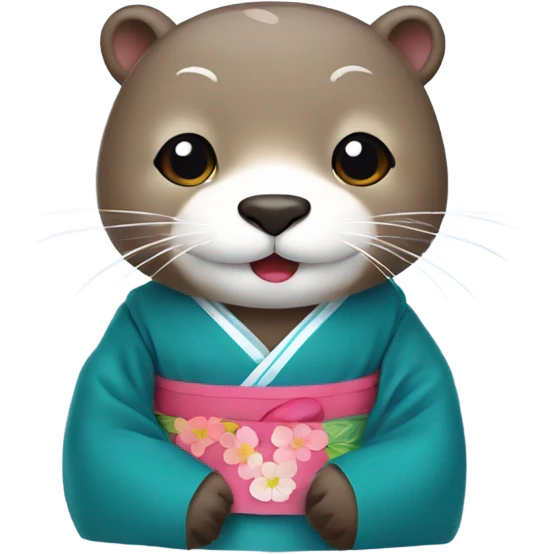 a otter face wearing traditional korean hanbok emoji