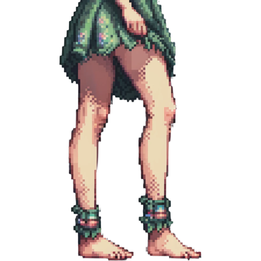 pixel art of a girl's feet, side view, soft colors emoji