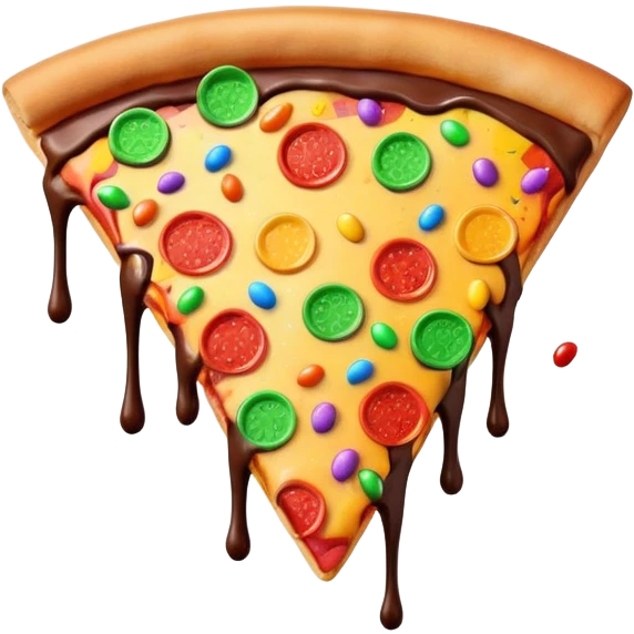 Pizza with chocolate and rainbow sprinkles emoji