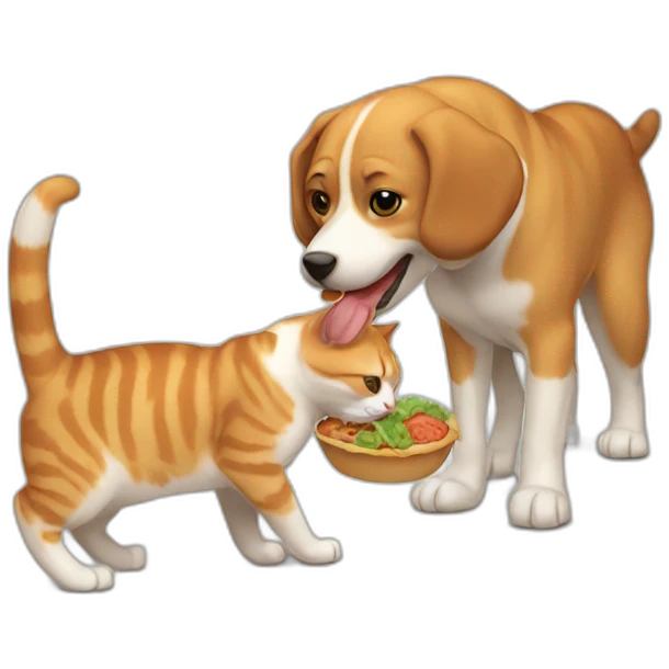 Cat eating dog emoji