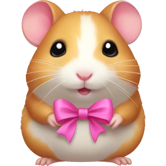 Hamster with an pink bow  emoji