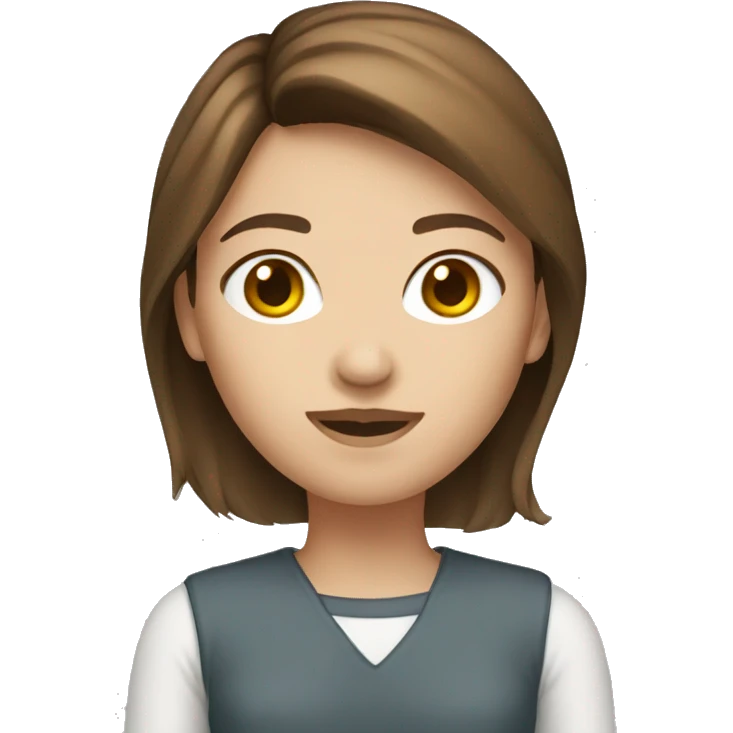 Brown hair fair skin female emoji
