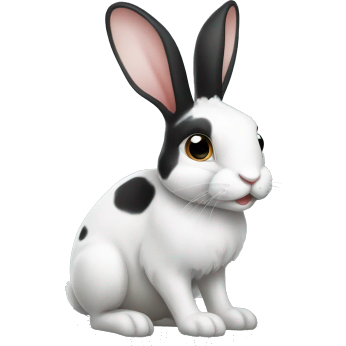 black and white spotted rabbit emoji