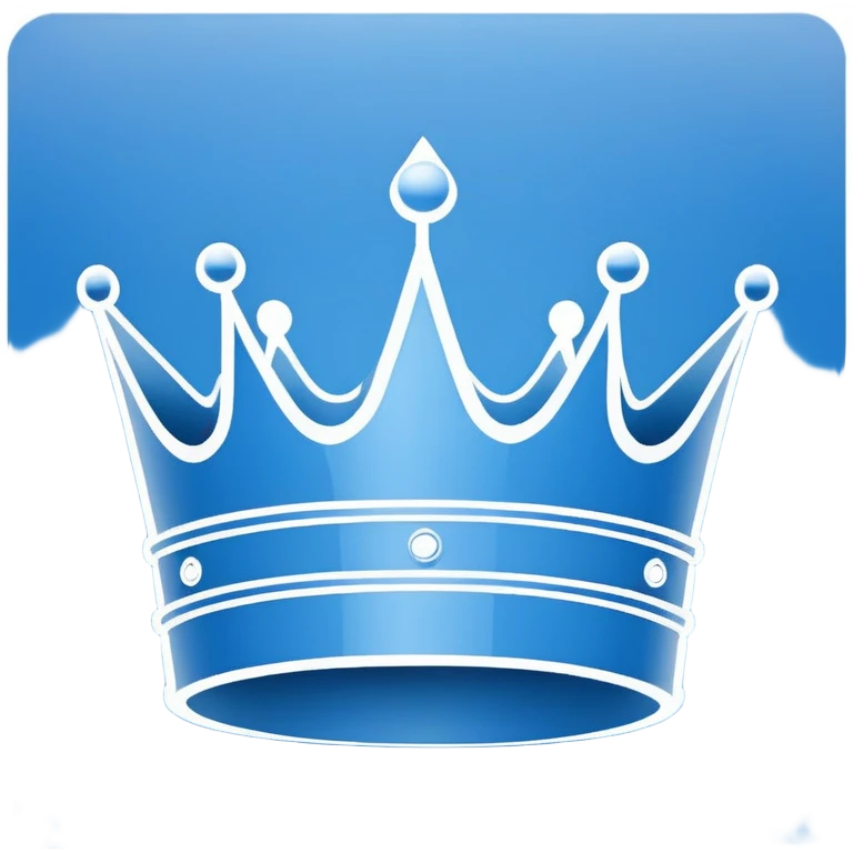 side view of a plain blue blueprint plan with a simple sketch of a crown in white lines emoji