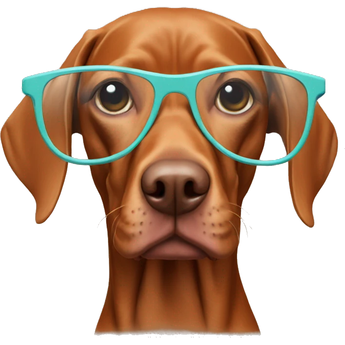 Vizsla with Glases emoji