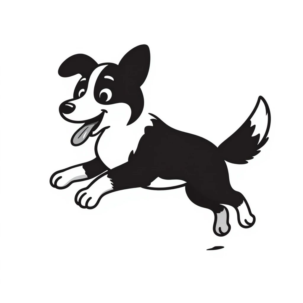 border collie, hand drawn doodle style emoji