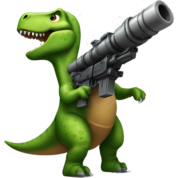 Dinosaur with minigun emoji