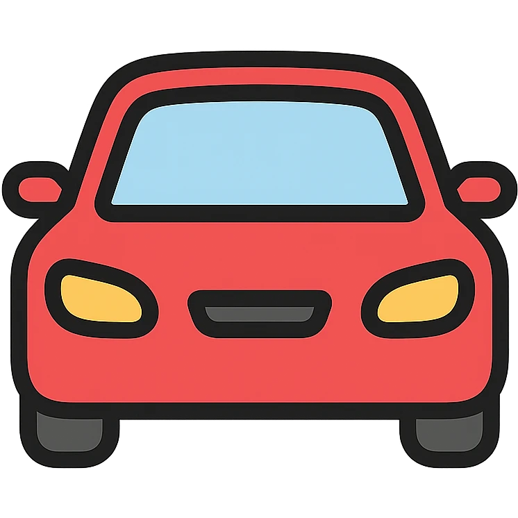 a car icon, detailed and sleek emoji