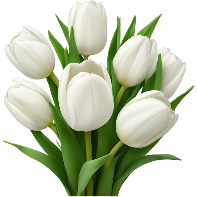 white tulip bouquet  emoji