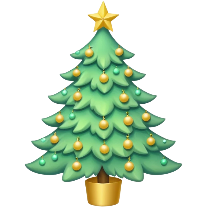 a pastel green christmas tree a yellow star emoji
