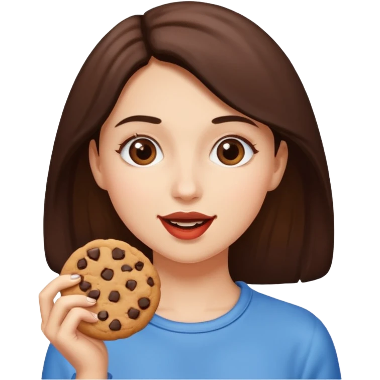 Woman eating a cookie  emoji