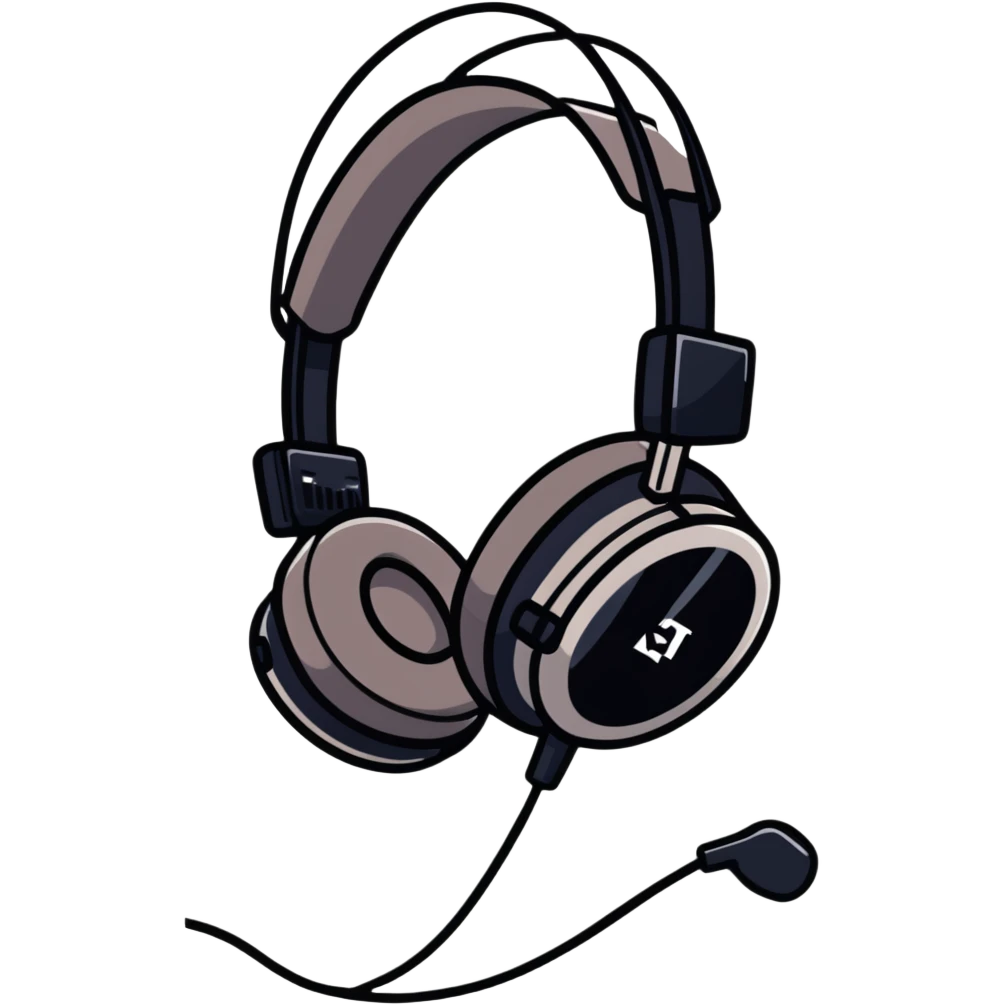 Gaming headset with microphone emoji