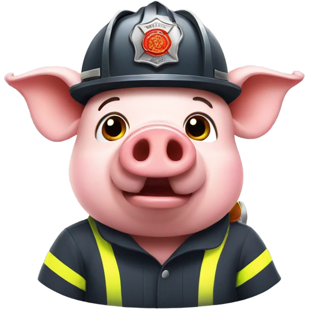 Pig with firefighter helmet  emoji