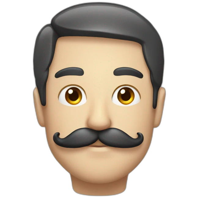 Oreiller avec une moustache emoji
