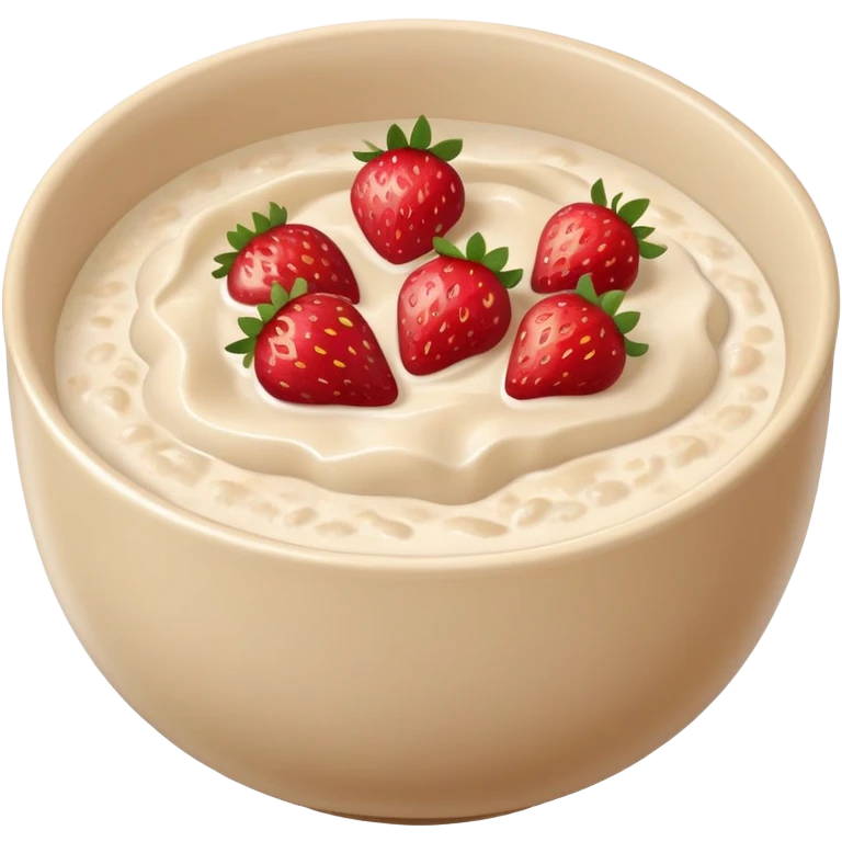 Porridge with strawberries beige bowl emoji