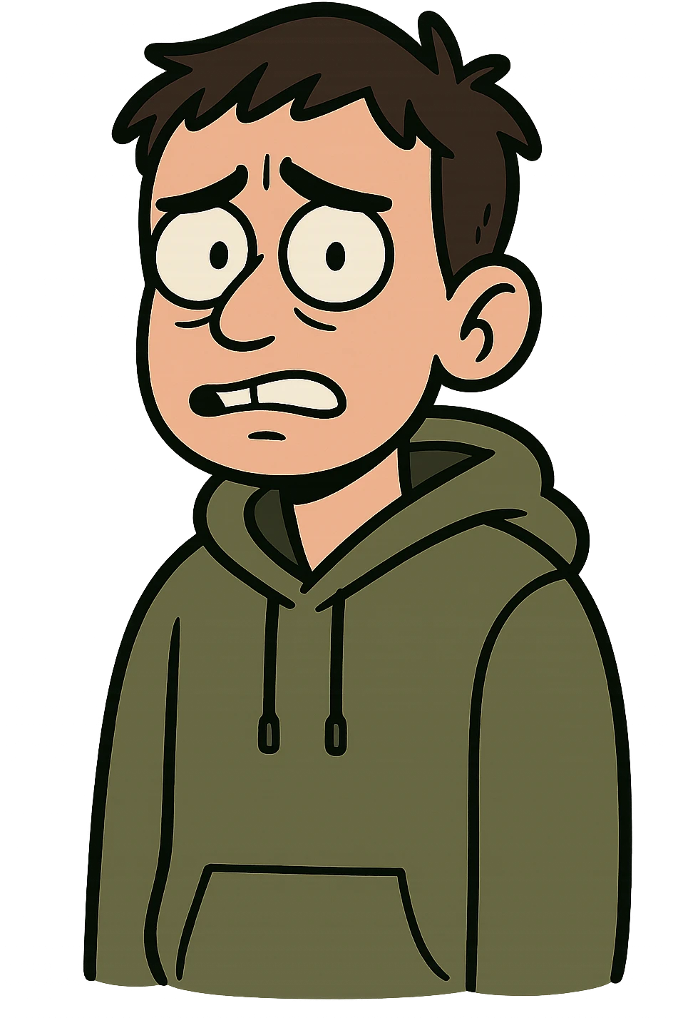Slava Marlow, short dark hair, wearing a hoodie, stylized, no text emoji