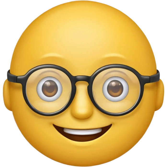simple yellow emoji in glasses emoji