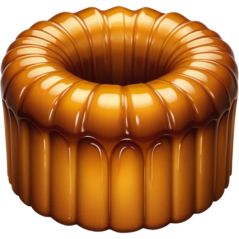 Cinematic rich cannelé, dark caramelized crust with a soft, custard-like interior, glossy finish, warm golden hues, elegant and indulgent. emoji