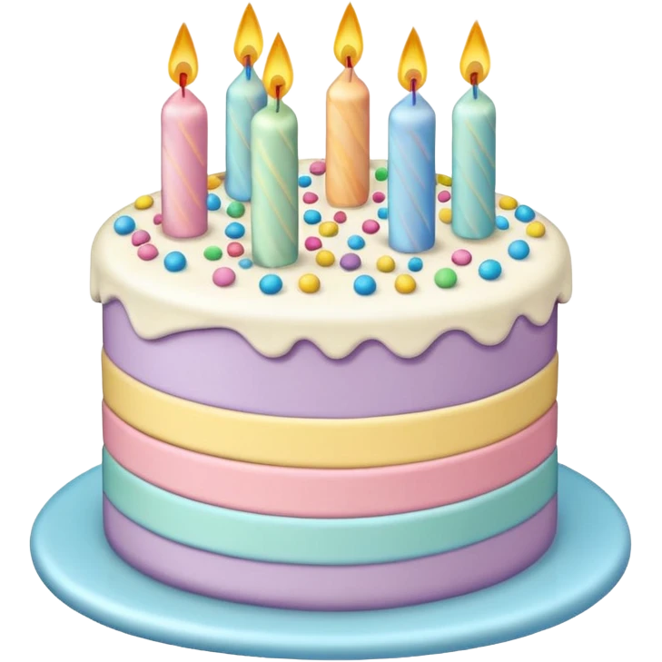 1 layer pastel birthday cake emoji