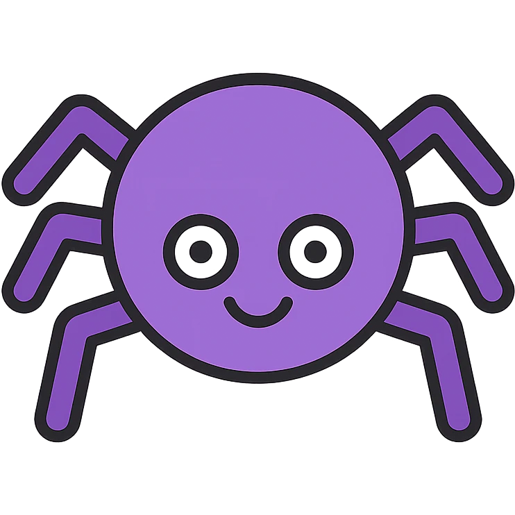 cute 2D simple purple spider icon emoji