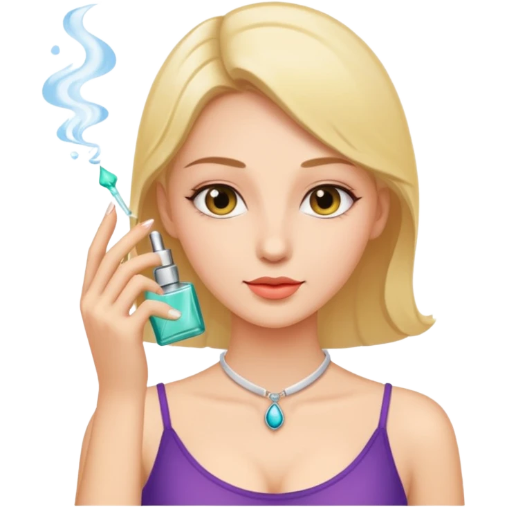 woman spraying perfume on neck emoji