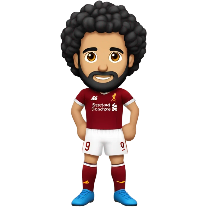 Сгенерируй футболиста Mohamed Salah в футбольной форме Ливерпуля с полный рост emoji