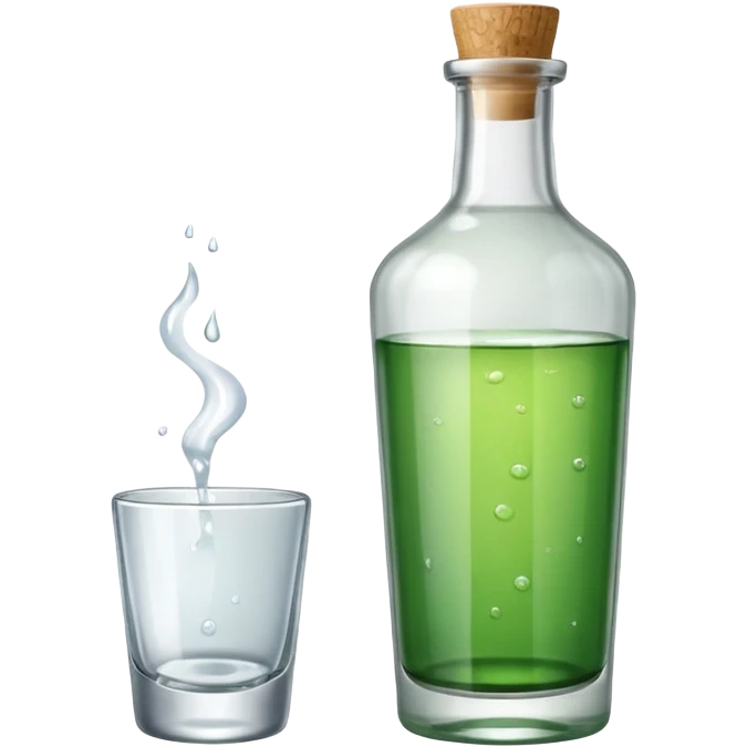 soju bottle and shot glass together emoji