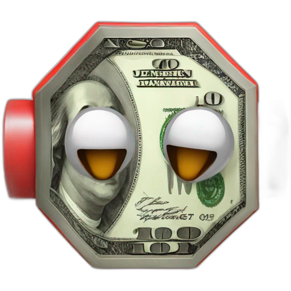 stop sign, money covering ears emoji
