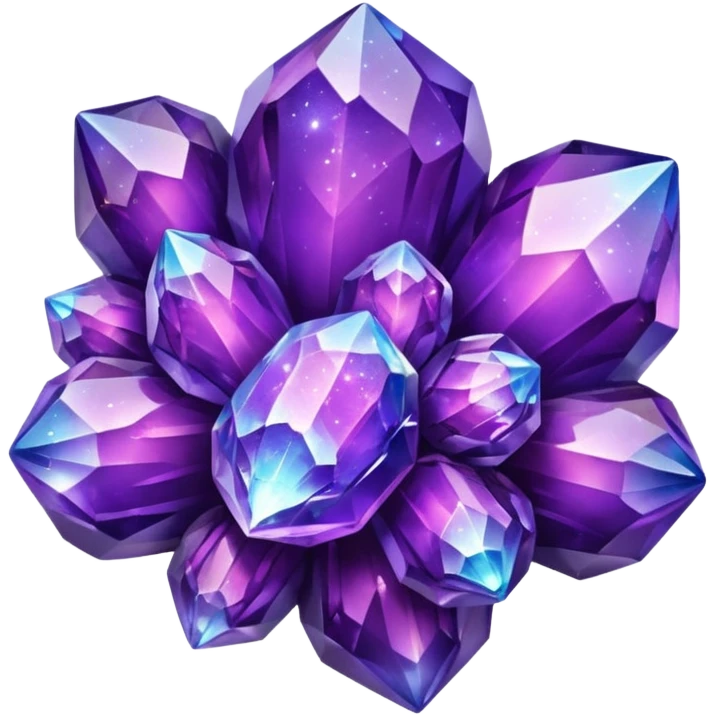 glossy purple glass nebula crystal clusters emoji