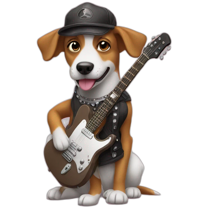 rockstar dog emoji