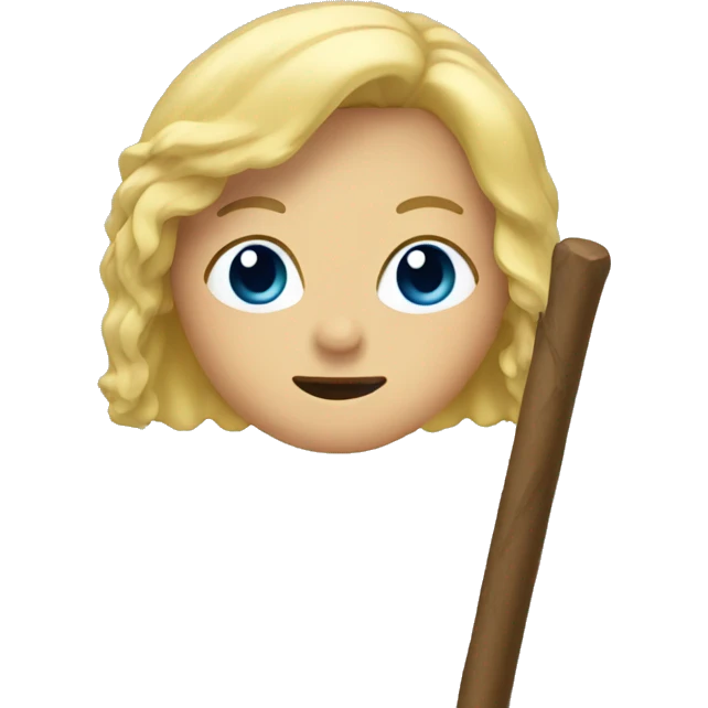 stick with blonde hair on it  emoji