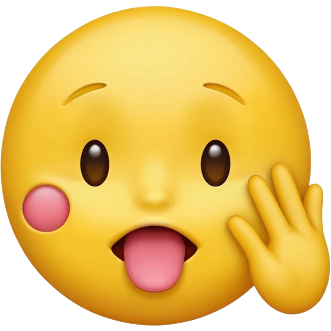 yellow emoji face sticking out tongue, covering eyes with one hand, playful and silly expression emoji