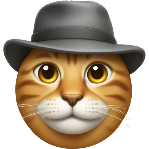 funny cat with hat face  emoji
