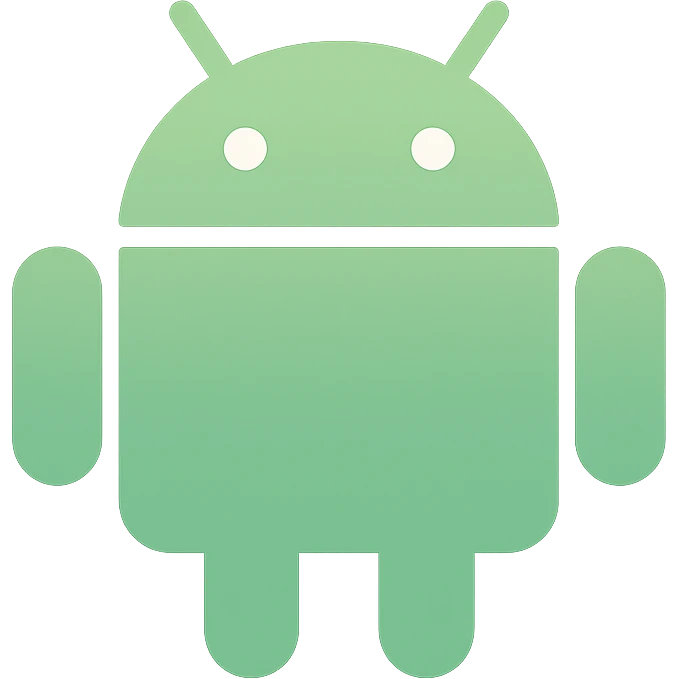 minimalistic android with geometric shapes, clean lines, and subtle color gradients emoji