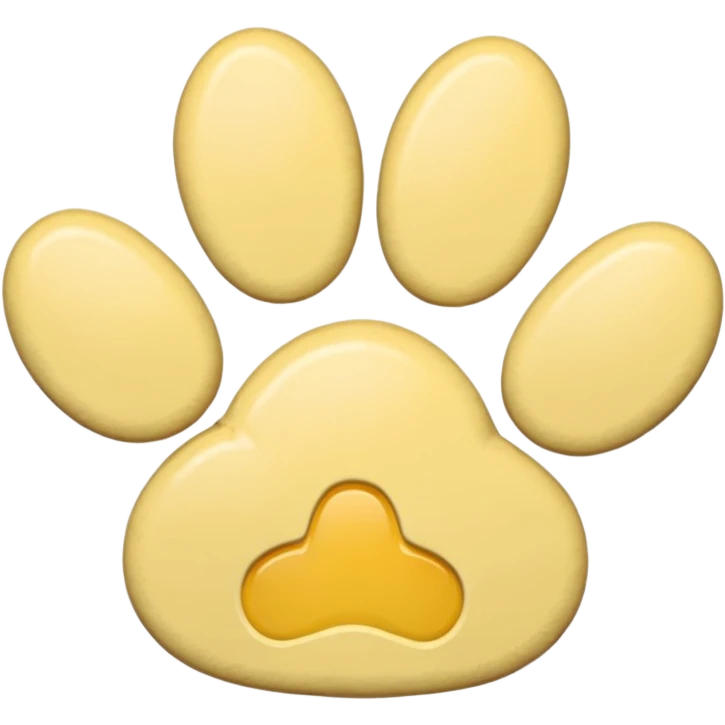 a pastel yellow pawprint emoji