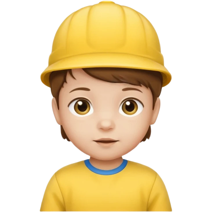 brown hair baby with yellow jersey and hat emoji