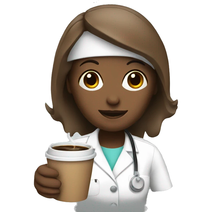 nurse with a coffe emoji