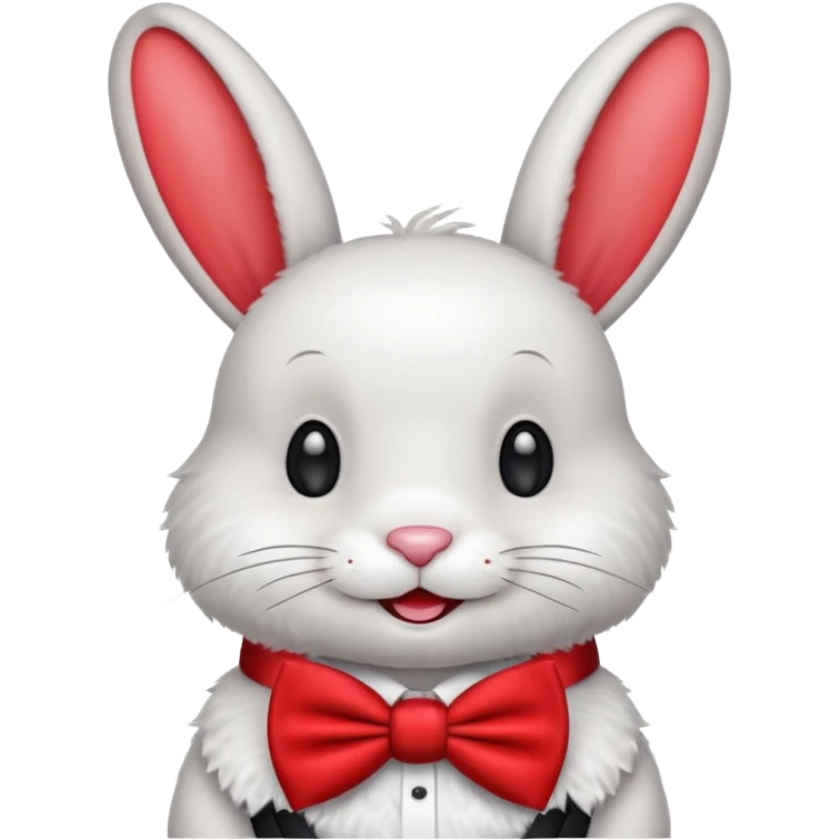 Cartoon rabbit with oversized bow tie emoji